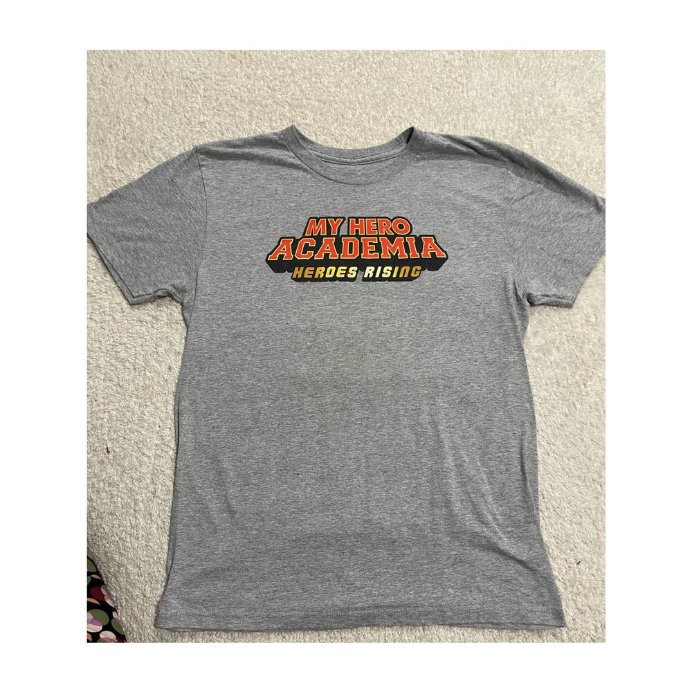 My Hero Academia Mens Sz Medium Heroes Rising Movie Logo T-Shirt Gray Funimation